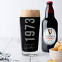Personalised Birth Year And Name Beer Glass, thumbnail 2 of 7