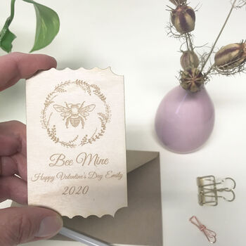 Personalised Bee Mine Keepsake Valentines Card, 8 of 9