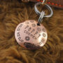 Dog ID Tag. Personalised Domed Copper Disc With Flowers, thumbnail 5 of 10