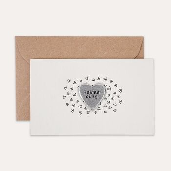 'You're Cute' Pocket Heart Card, 2 of 5