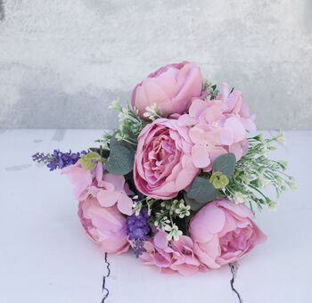 Peony Bouquet With Lavender Artificial, 5 of 10