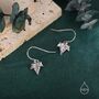 Sterling Silver Ivy Leaf Drop Hook Earrings, thumbnail 8 of 12