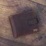 Personalised Men's Leather Wallet Trifold Gift Brown, thumbnail 2 of 11