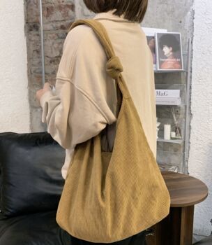 Slouchy Thin Corduroy Shoulder Bag, 9 of 10