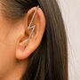 Gold Plated Lightning Ear Wrap Crawler Hook Earring, thumbnail 7 of 8