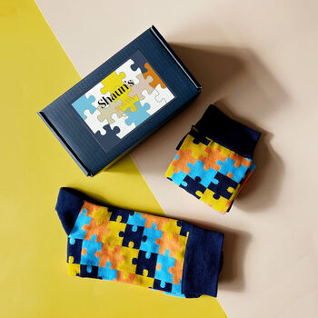 Personalised Men's Jigsaw Socks In A Box, 3 of 8