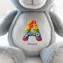 Personalised Flower Alphabet New Baby Teddy Bear, thumbnail 2 of 7