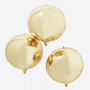 Gold Foiled Round Orb Balloons Three Pack, thumbnail 2 of 2