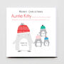 Personalised Merry Christmas Family Penguin Card, thumbnail 2 of 3