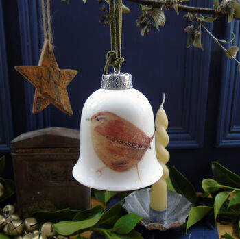 Wren Fine Bone China Bell Decoration, 4 of 8