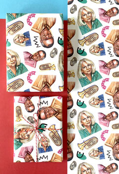 Madge And Harold Gift Wrap, 90s Nostalgia Inspired Wrap, 7 of 9