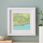 Personalised Worthing Sussex Map Print Wall Art, thumbnail 2 of 5