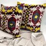 Square Velvet Ikat Cushion Ottoman Classic, thumbnail 4 of 8