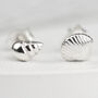 Tiny Sterling Silver Mismatched Shell Stud Earrings, thumbnail 2 of 7