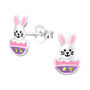 Easter Bunny Sterling Silver Earrings, thumbnail 3 of 5