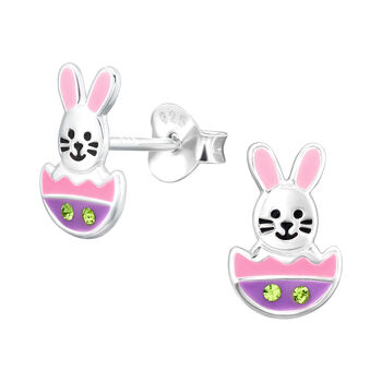 Easter Bunny Sterling Silver Earrings, 3 of 5