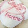 Personalised White Hooded Baby Towel With Grey Trim, thumbnail 4 of 7