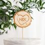 Personalised Tree Slice Wooden Cake Topper, thumbnail 2 of 2