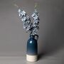 Blue Ceramic Vintage Flower Vase With Handle, thumbnail 3 of 6