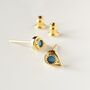 Turquoise Boho Paisley Stud Earrings, thumbnail 2 of 3