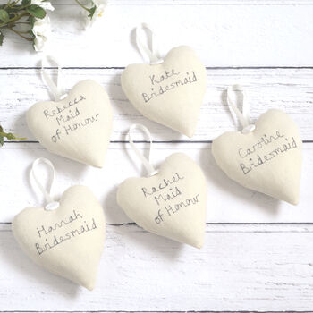 Personalised Hanging Heart Bridesmaid Gift, 9 of 12