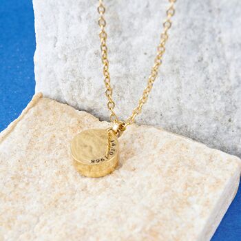 Gold Personalised Circle Pendant, Name Necklace For Men And Women, 4 of 7