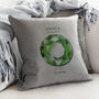 Personalised May Emerald Birthstone Cushion, thumbnail 3 of 4