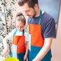 Personalised Colour Block Daddy And Me Apron Set, thumbnail 8 of 12