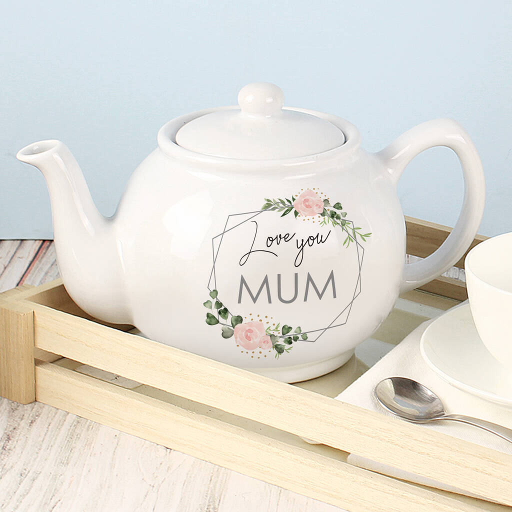 Personalised Botanical Rose Teapot By Oli & Zo