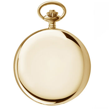 Double Hunter Dual Moon Dial Pocket Watch Gold Plate, 3 of 3