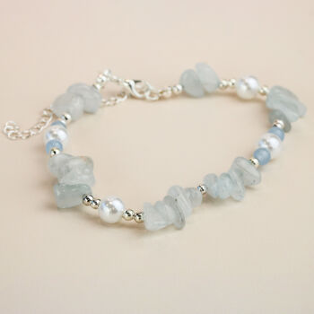 Silver And Light Blue Crystal Bracelet, 3 of 4