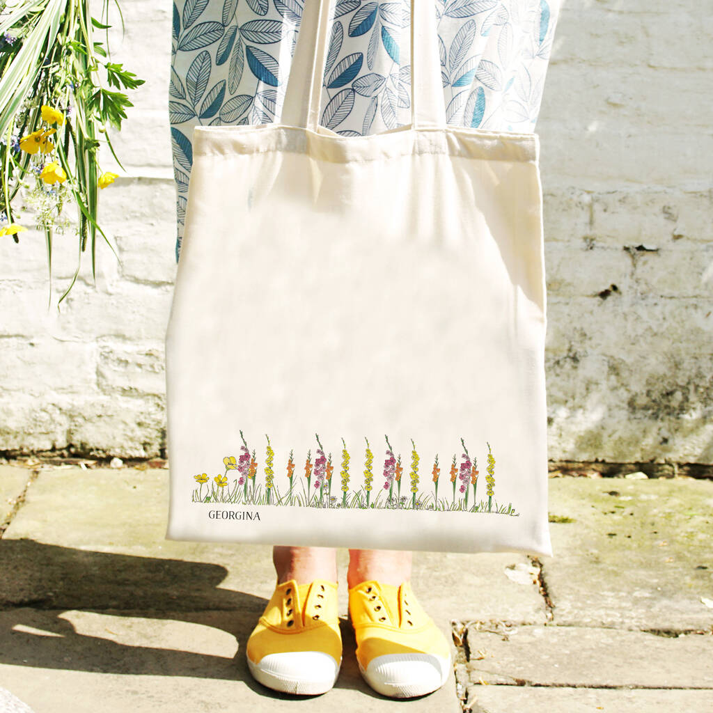 Personalised Birthday Birth Flowers Tote Bag By This Is Nessie ...