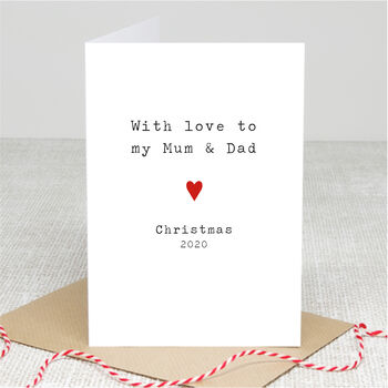 'with Love' Personalised Christmas Card By Slice Of Pie Designs