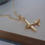 Airplane Necklace In Silver Or Gold, thumbnail 1 of 5