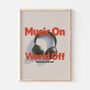 Retro Headphones Music On World Off Wall Art Print, thumbnail 5 of 6