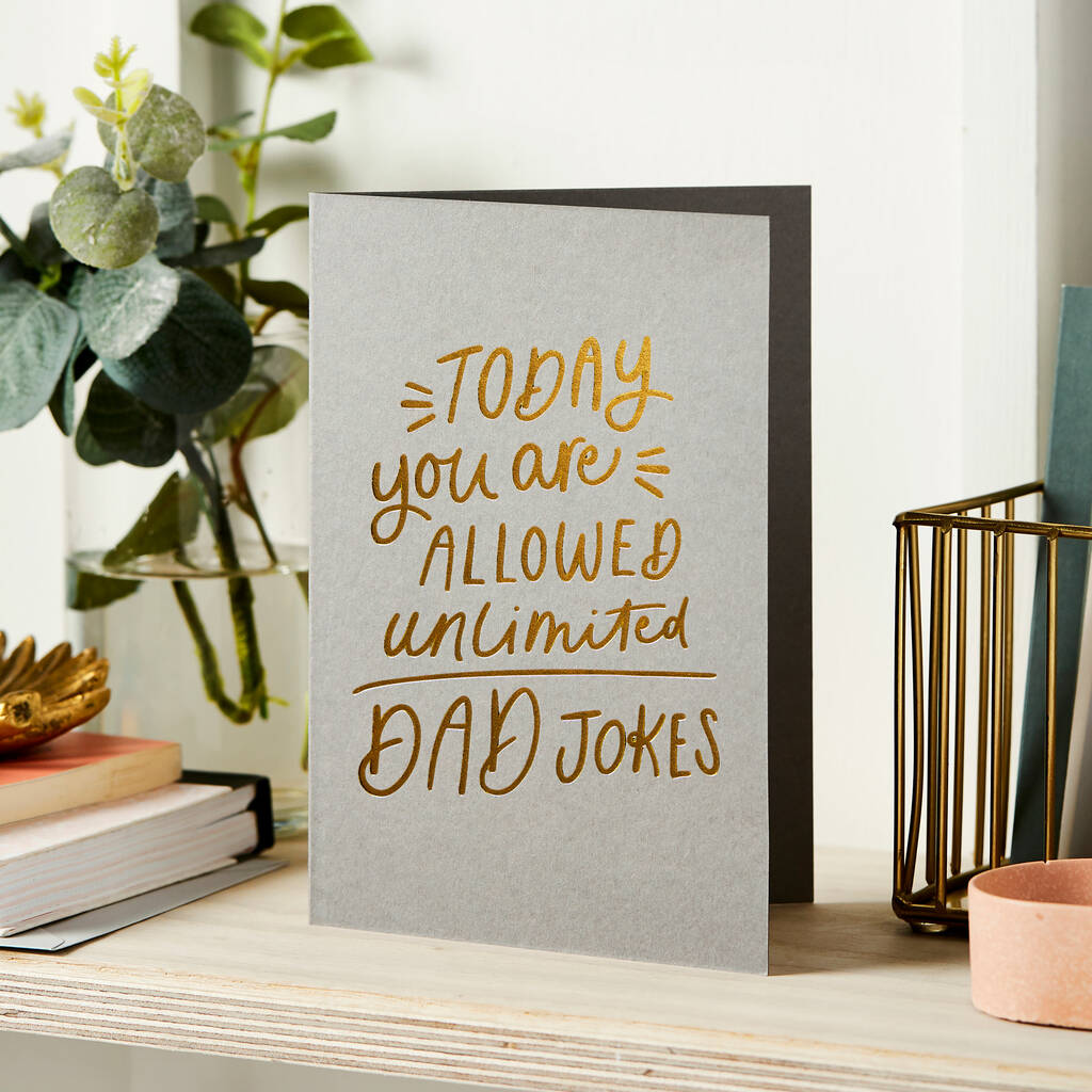 Dad Jokes Foil Embossed Father's Day Card, 1 of 4