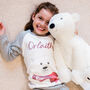 Personalised Grey Polar Bear Kids Christmas Pyjamas, thumbnail 1 of 12