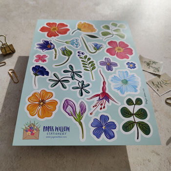 Whimsical Floral Vinyl Sticker Sheet, 2 of 5