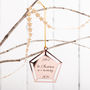 Personalised Rose Gold Christmas Pentagon Bauble, thumbnail 1 of 2