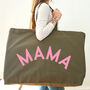 Mama Oversized Tote Bag Olive Green, thumbnail 2 of 7