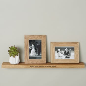 Personalised Oak Shelf With Photo Frame Options, 4 of 12