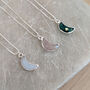 Sterling Silver Faceted Gemstone Moon Necklace, thumbnail 5 of 11