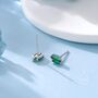 Double Trapezoid Emerald Green Cz Screw Back Earrings, thumbnail 6 of 12