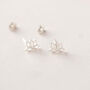 Personalised Strength And Love Stud Earring Lotus Flower Jewellery Gift, thumbnail 3 of 6