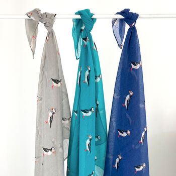 Puffin Print Scarf, 2 of 10