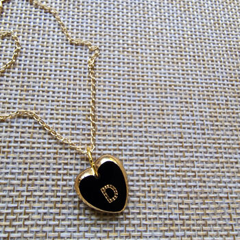 Vintage West German Initial Heart Necklace With Personalised Gift Pouch, 11 of 12