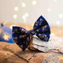 Navy Mistletoe Christmas Dog Bow Tie, thumbnail 1 of 9