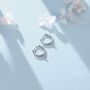 Sterling Silver Extra Tiny Amethyst Purple Cz Huggie Hoop Earrings, thumbnail 1 of 8