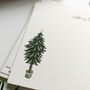 Christmas Tree Hand Illustrated Flat Notecards, thumbnail 3 of 5