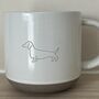 Dachshund Engraved White Ceramic Tea/ Coffee Mug, thumbnail 2 of 5